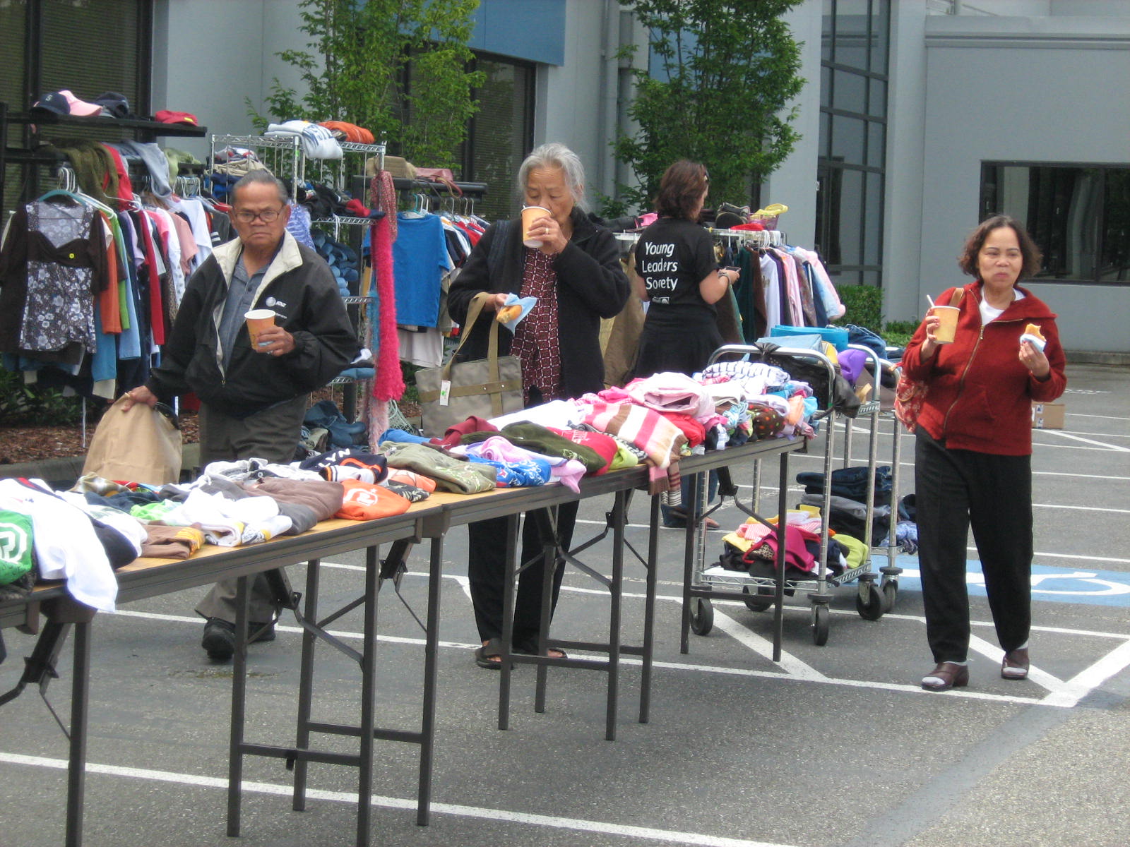 People browsing at garage sale