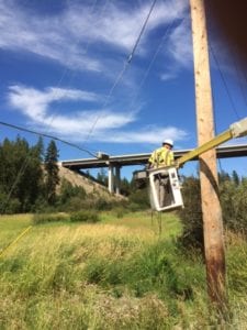 tech bringing facilities to a pole