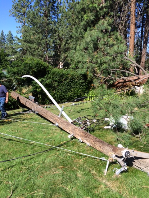 power pole laying on ground