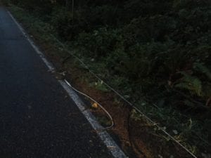 power lines on a road