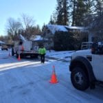 trucks in the snow