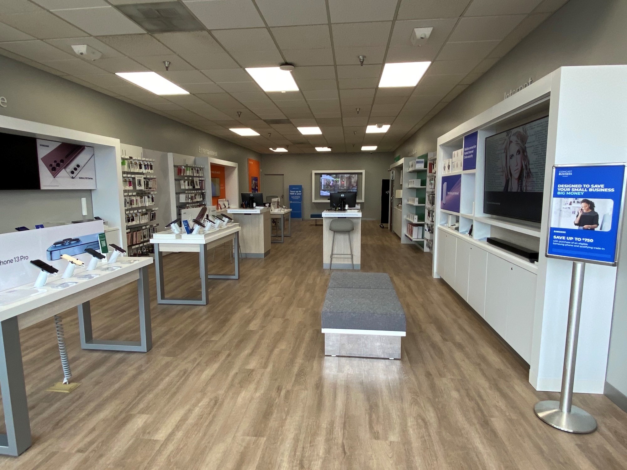 The inside of the Covington Xfinity Store.