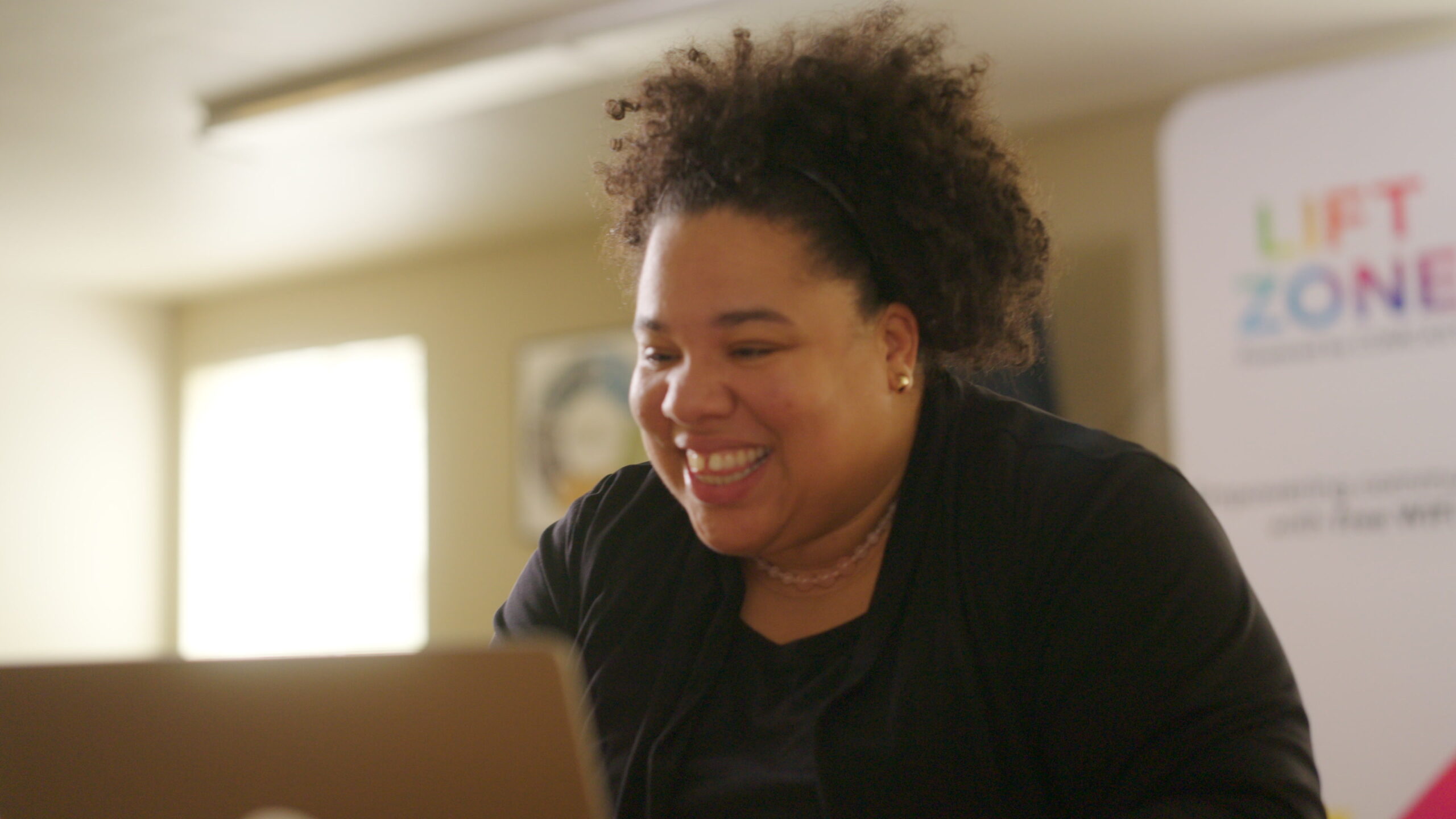 Celena smiles in the Lift Zone.