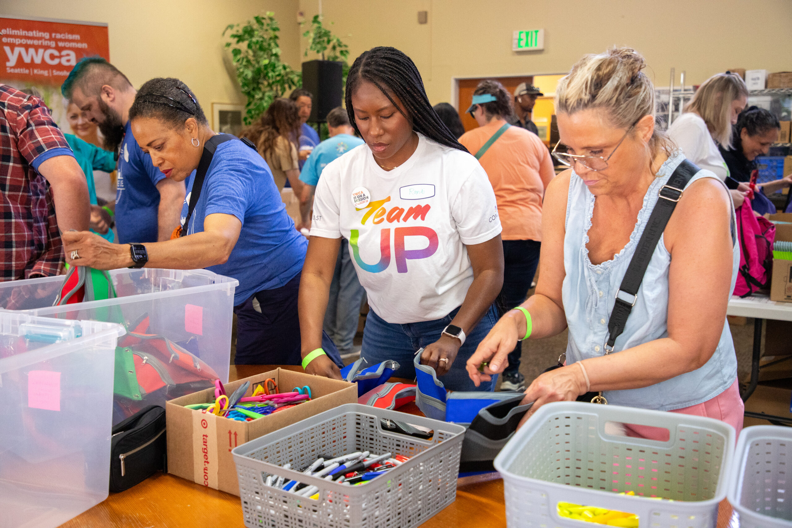 Comcast employees volunteer at the YWCA in Seattle.